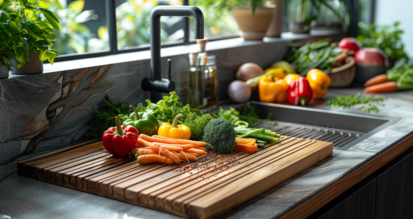 well-designed sink chopping board
