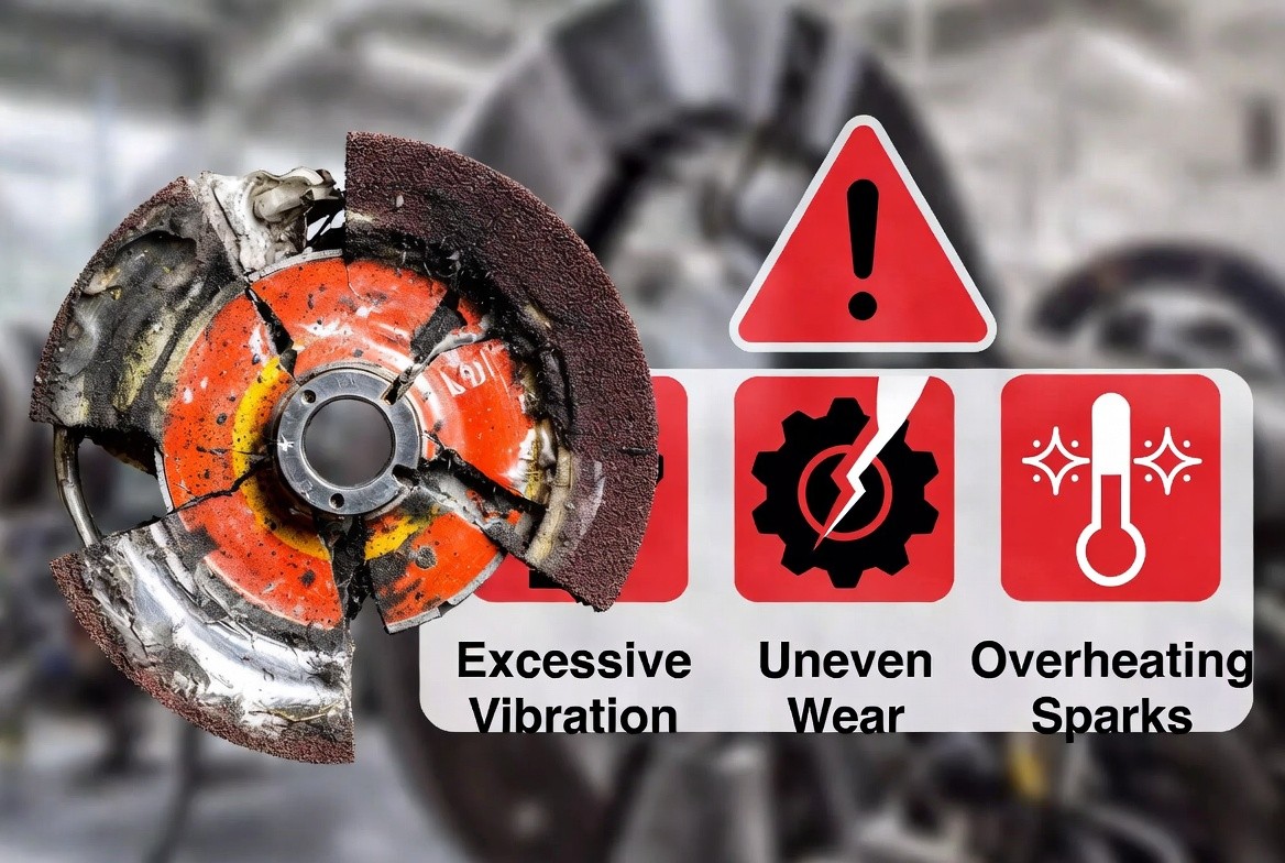 Common abrasive wheel failure modes and early warning indicators